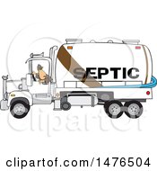 Poster, Art Print Of Worker Backing Up A Septic Pumper Truck