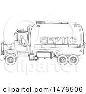 Poster, Art Print Of Black And White Worker Backing Up A Septic Pumper Truck