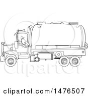 Clipart Of A Black And White Man Backing Up A Septic Pumper Truck Royalty Free Vector Illustration