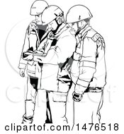 Clipart Of A Team Of Black And White Male Workers Royalty Free Vector Illustration by dero