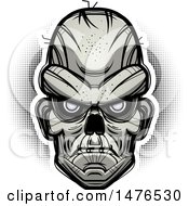 Poster, Art Print Of Zombie Head Over Halftone