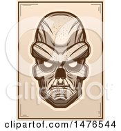 Clipart Of A Ghoul Head Sepia Poster Royalty Free Vector Illustration