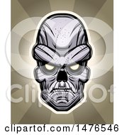Clipart Of A Ghoul Head Over Rays Royalty Free Vector Illustration by Cory Thoman