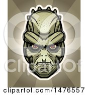 Clipart Of A Lizard Man Head Over Rays Royalty Free Vector Illustration