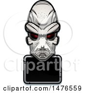 Poster, Art Print Of Alien Head Over A Blank Sign