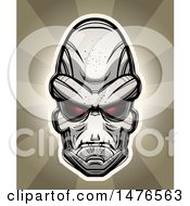 Clipart Of An Alien Head Over Rays Royalty Free Vector Illustration