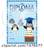 Poster, Art Print Of Diploma Design With Penguins