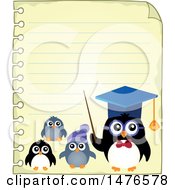 Poster, Art Print Of Professor Penguin With Students On A Sheet Of Paper