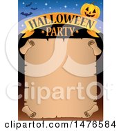 Clipart Of A Halloween Party Invitation Border Royalty Free Vector Illustration by visekart