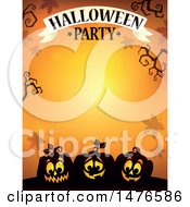 Clipart Of A Halloween Party Invitation Border Royalty Free Vector Illustration