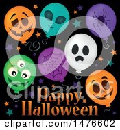 Poster, Art Print Of Happy Halloween Greeting With Party Balloons