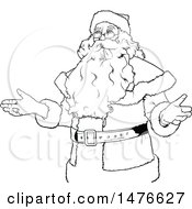 Poster, Art Print Of Black And White Santa Claus