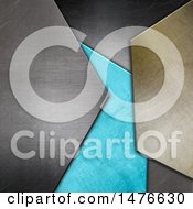 Poster, Art Print Of Gold Blue And Silver Metal Background