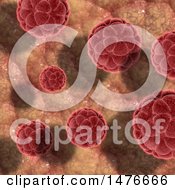 3d Red Virus Cells Background