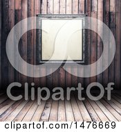 3d Blank Picture Frame With A Wooden Wall And Floor Background