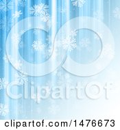 Poster, Art Print Of Snowflake And Blue Lines Background