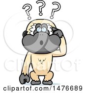 Clipart Of A Confused Gibbon Monkey Scratching His Head Royalty Free Vector Illustration