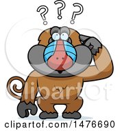 Poster, Art Print Of Confused Baboon Monkey Scratching His Head