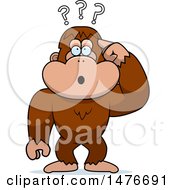 Poster, Art Print Of Confused Bigfoot Scratching His Head