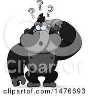 Clipart Of A Confused Gorilla Scratching His Head Royalty Free Vector Illustration by Cory Thoman