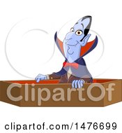 Clipart Of A Vampire Rising From His Coffin Royalty Free Vector Illustration