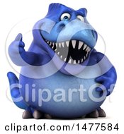 Clipart Of A 3d Blue Tommy Tyrannosaurus Rex Dinosaur Mascot  On A White Background Royalty Free Illustration by Julos