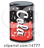 Black And Red Can Of Cola Soda Clipart Illustration