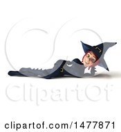 Clipart Of A 3d Sexy Witch In Dark Blue On A White Background Royalty Free Illustration by Julos