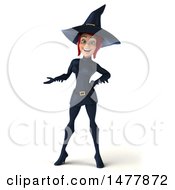 Clipart Of A 3d Sexy Witch In Dark Blue On A White Background Royalty Free Illustration