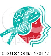 Clipart Of A Profiled Face Of A Peruvian Girl Royalty Free Vector Illustration by patrimonio