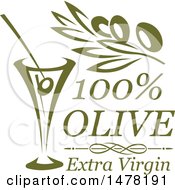 Poster, Art Print Of Green Olive And Martini Design