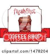 Clipart Of A Sketched Coffee And Text Design Royalty Free Vector Illustration