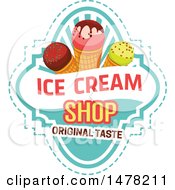 Poster, Art Print Of Waffle Ice Cream Cone And Text Design