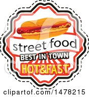 Clipart Of A Hot Dog And Text Design Royalty Free Vector Illustration