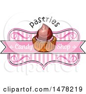 Clipart Of A Candy And Text Design Royalty Free Vector Illustration
