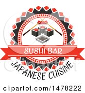 Clipart Of A Sushi And Text Design Royalty Free Vector Illustration