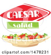 Poster, Art Print Of Caesar Salad And Text Design