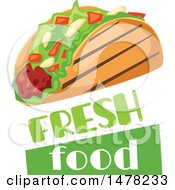 Clipart Of A Taco And Text Design Royalty Free Vector Illustration
