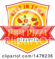Clipart Of A Pizza And Text Design Royalty Free Vector Illustration