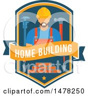 Poster, Art Print Of Worker And Home Building Design