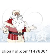 Poster, Art Print Of Christmas Santa Claus Over Snowflakes