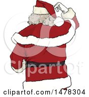 Poster, Art Print Of Rear View Of A Christmas Santa Claus Scratching His Head