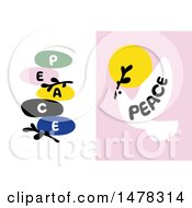 Clipart Of A Dove With An Olive Branch And Peace Text Over Pink With Balanced Stones Royalty Free Vector Illustration