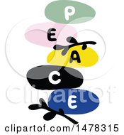 Poster, Art Print Of Colorful Balanced Stones Spelling Out Peace