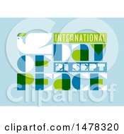 Clipart Of A Dove And International Day Of Peace 21 Sept Text Over Blue Royalty Free Vector Illustration