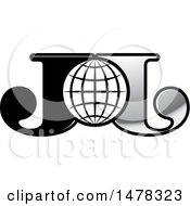 Clipart Of A Letter J And Globe Design Royalty Free Vector Illustration