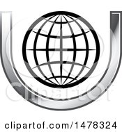Clipart Of A Wire Globe In A Letter U Royalty Free Vector Illustration