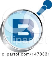 Clipart Of A Letter B Under A Magnifying Glass Royalty Free Vector Illustration