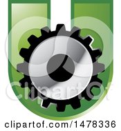 Clipart Of A Letter U And Gear Design Royalty Free Vector Illustration