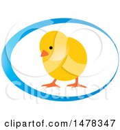 Yellow Chick In A Blue Egg Design